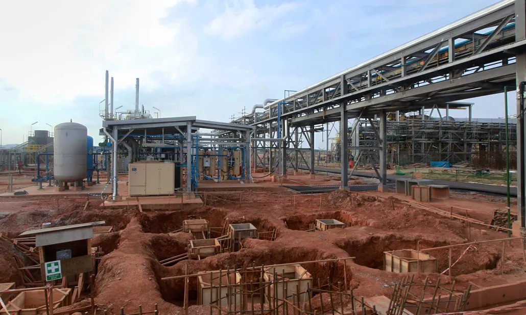 A photo of machinery at a plant near Kuantan, Malaysia built by Australian company Lynas