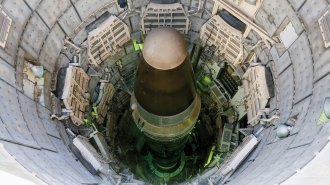 a nuclear intercontinental ballistic missile in a silo