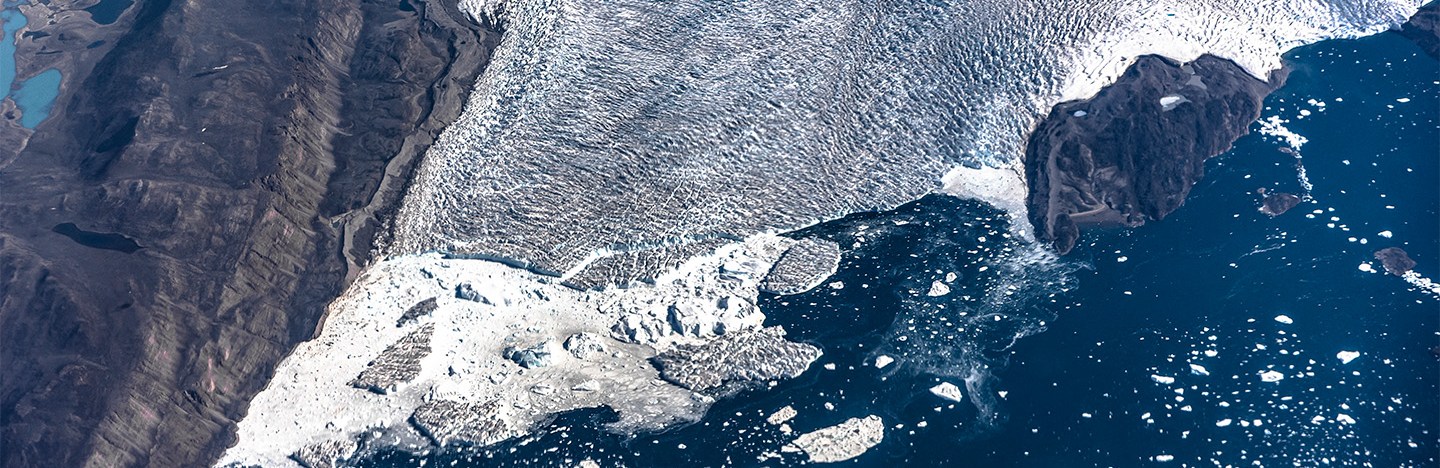 A picture of Greenland's ice sheet near Baffin Bay.