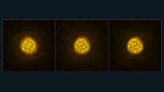 Three yellow circles filled with different patterns of light and dark