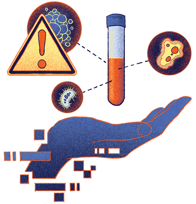 An illustration showing medial hazards such as cigarettes