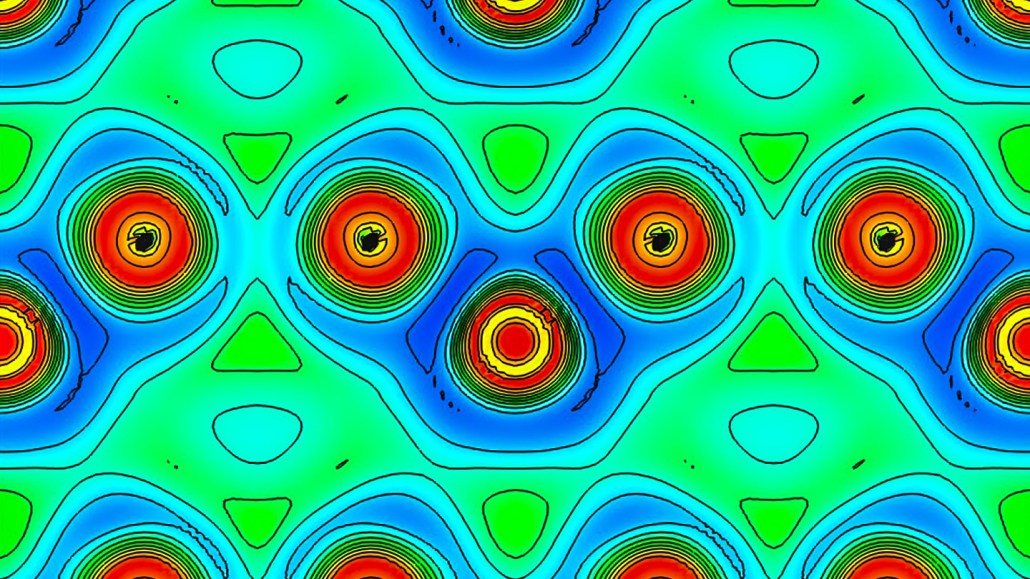 illustration showing the location of helium in the helium-iron compound