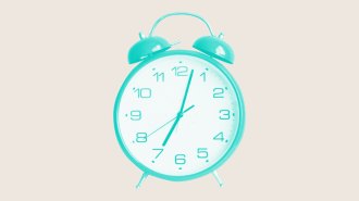 An illustration of a circular alarm clock.