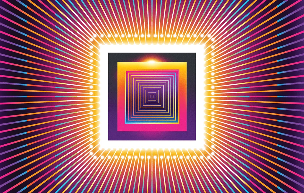 An illustration of colorful squares.