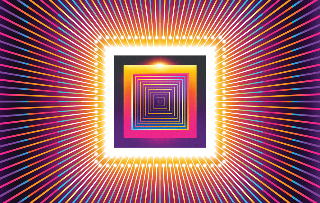 An illustration of colorful squares.