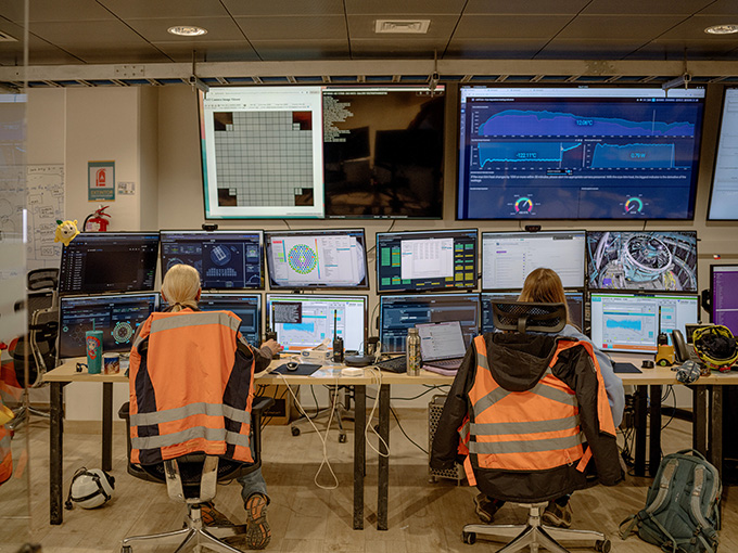 A photo of workers inside the Vera Rubin Observatory's control room