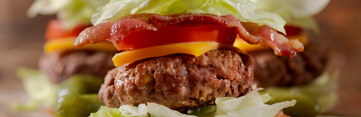 A hamburger with lettuce instead of a bun is a type of keto meal.