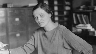 A black and white photograph of Cecilia Payne-Gaposchkin, the British-American astronomer and Harvard professor who used spectral analysis to determine the composition of stars.
