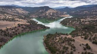 A photograph of the Klamath River among the mountains