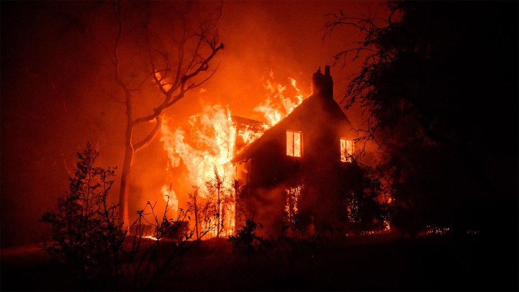A house on fire