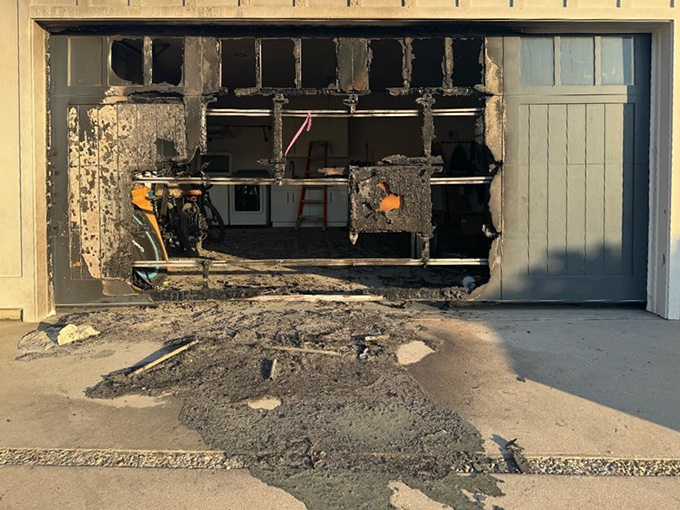 A melted splotch after a wildfire