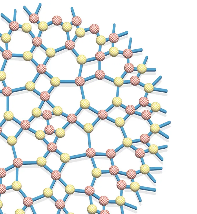 An illustration of a tensor network, which is used in many quantum systems.