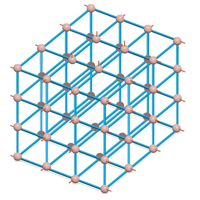 An illustration of a tensor network, which is used in many quantum systems.