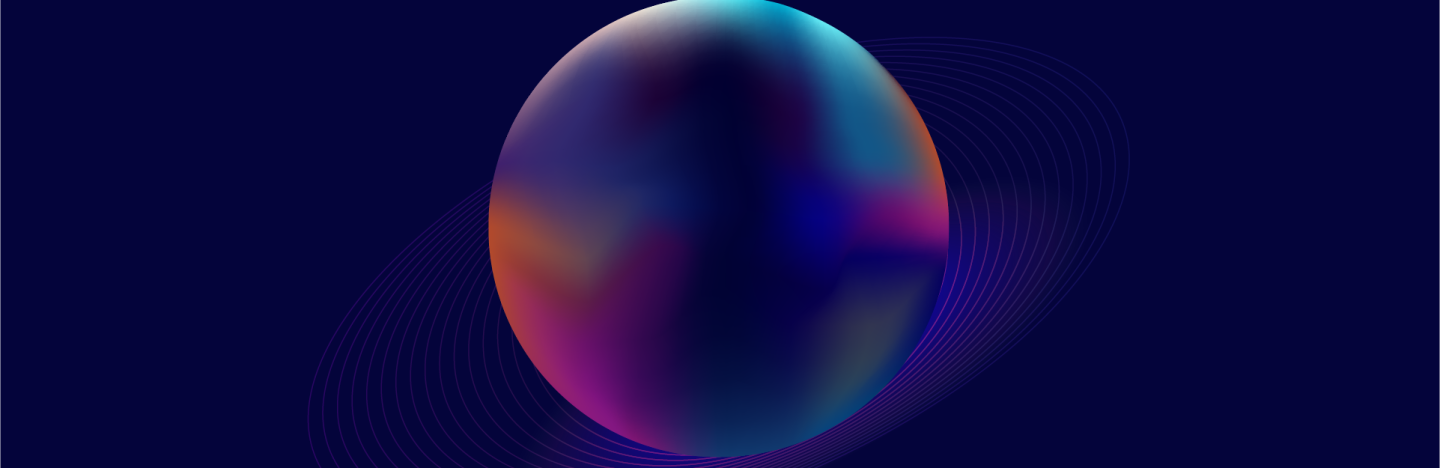 A colorful sphere represents a proton