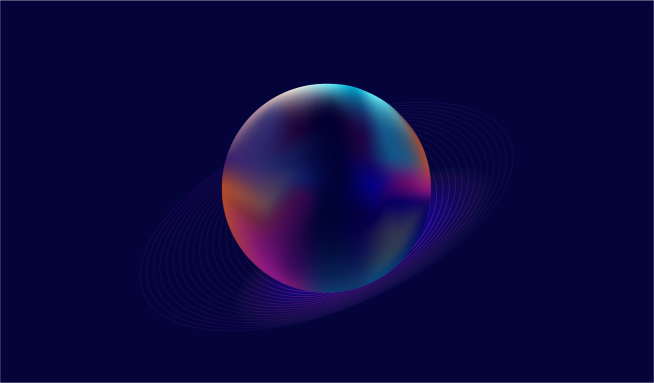 A colorful sphere represents a proton