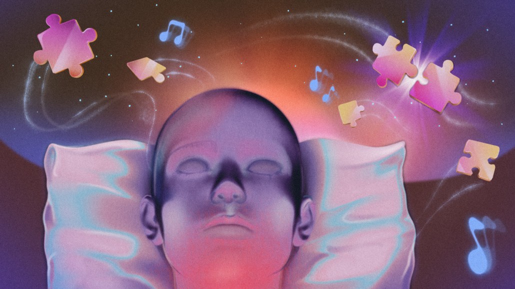 Illustration of dreaming of a puzzle while asleep