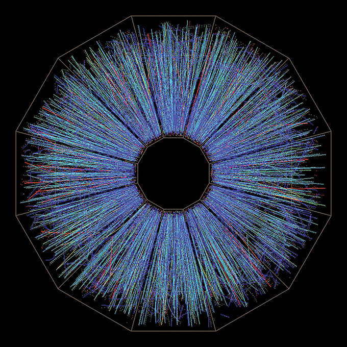 A collision measured by the STAR detector