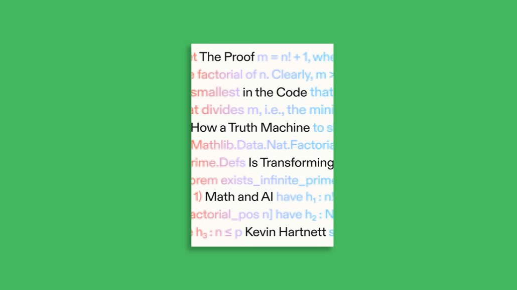 The cover of the book The Proof in the Code against a green background.