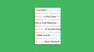 The cover of the book The Proof in the Code against a green background.