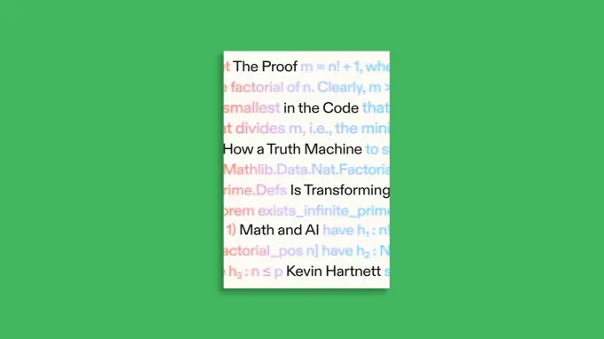 The cover of the book The Proof in the Code against a green background.