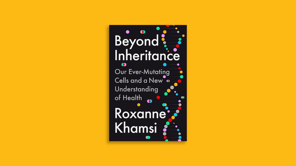 The cover of the book Beyond Inheritance by Roxanne Khamsi against a gold background.