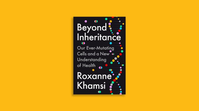 The cover of the book Beyond Inheritance by Roxanne Khamsi against a gold background.