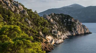 A photo of the Methana volcano