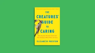 The cover of "The Creatures Guide to Caring" on a green background.