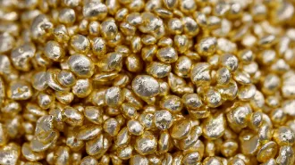 Shiny gold pellets