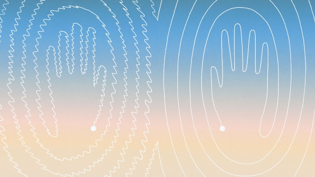 An illustration of the outline of a hand made with shaky lines contrasting one made of smooth lines.