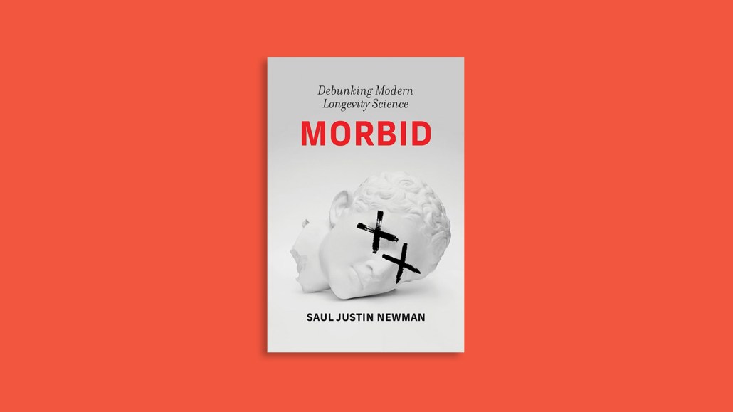 The cover of the book "Morbid" by Saul Justin Newman against an orange background.