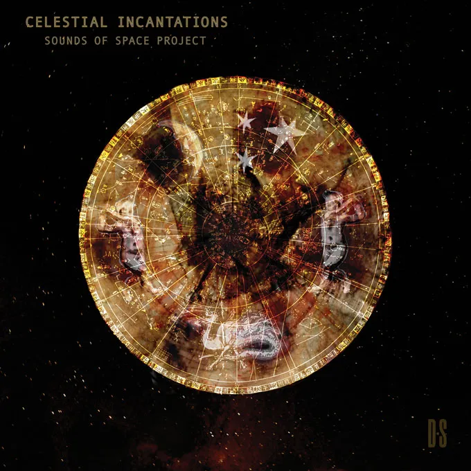 An album cover inspired by space with constellation illustrations layered on top