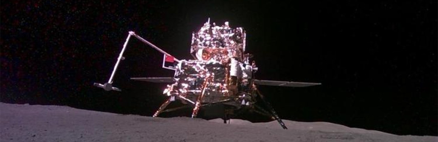 China's Chang'e-6 spacecraft sitting on the moon.