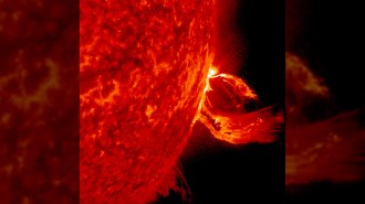 A burst of plasma is ejected from the sun