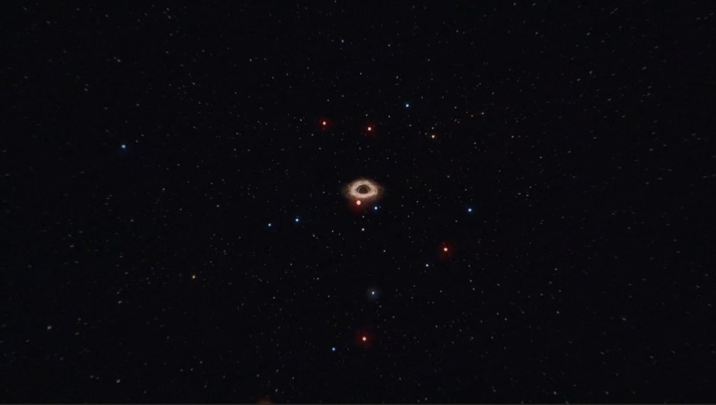 An illustration of stars orbiting the Milky Way's central, supermassive black hole