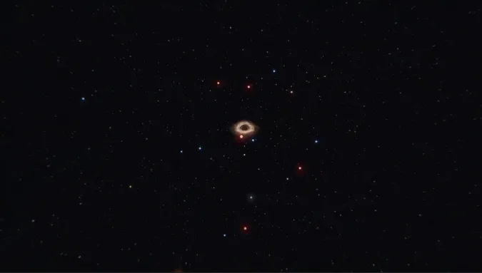 An illustration of stars orbiting the Milky Way's central, supermassive black hole