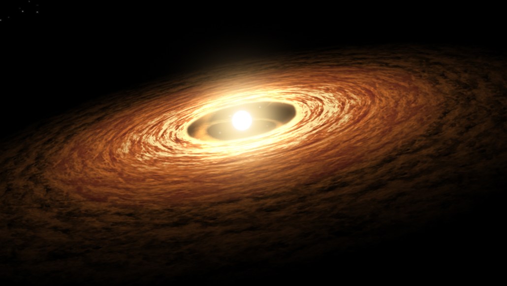 An illustration of the planetary disk in the universe