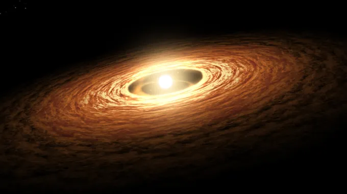 An illustration of the planetary disk in the universe